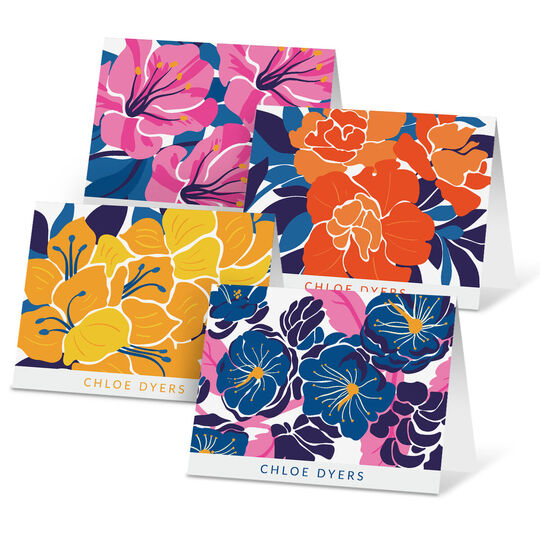 Bright Blossoms Folded Note Card Collection